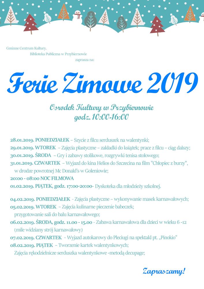 Ferie Zimowe 2019