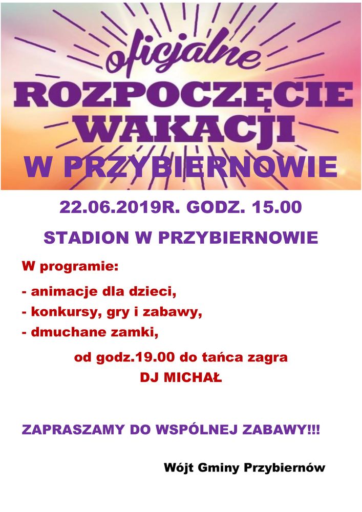 Rozpoczęcie wakacji
