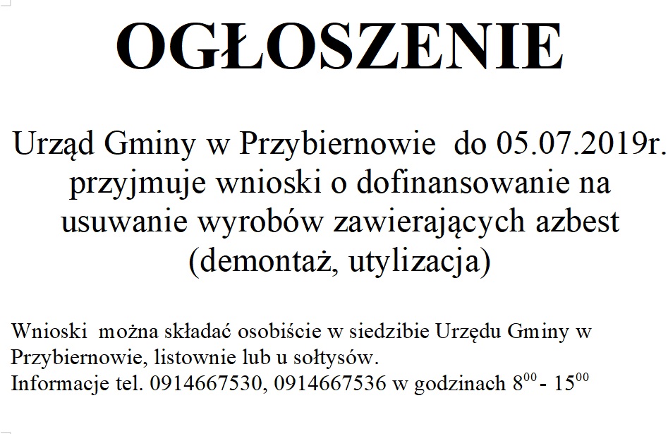 Ogłoszenie - usuwanie azbestu{nomultithumb}